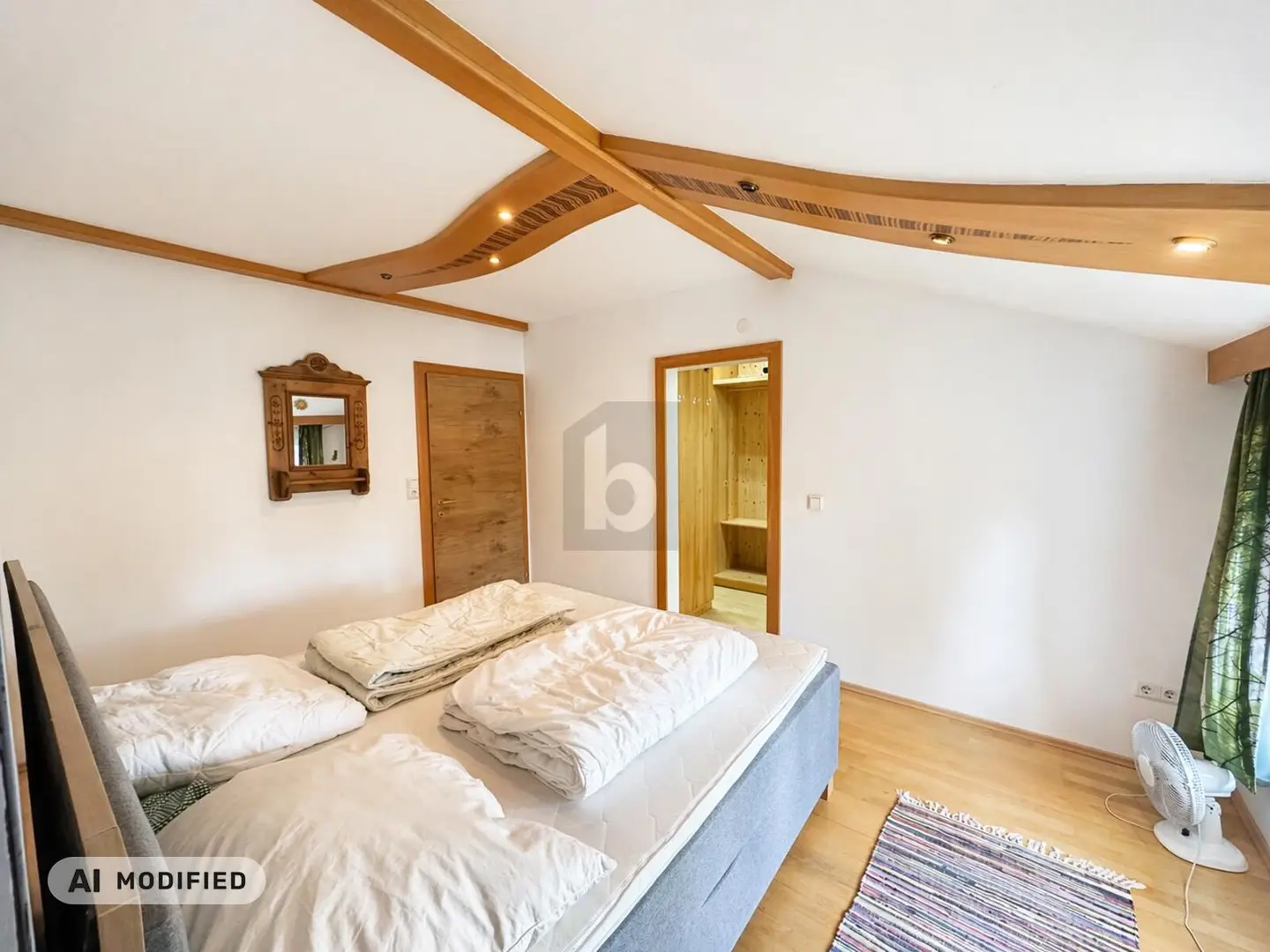 Attic apartment with private garden and distant view