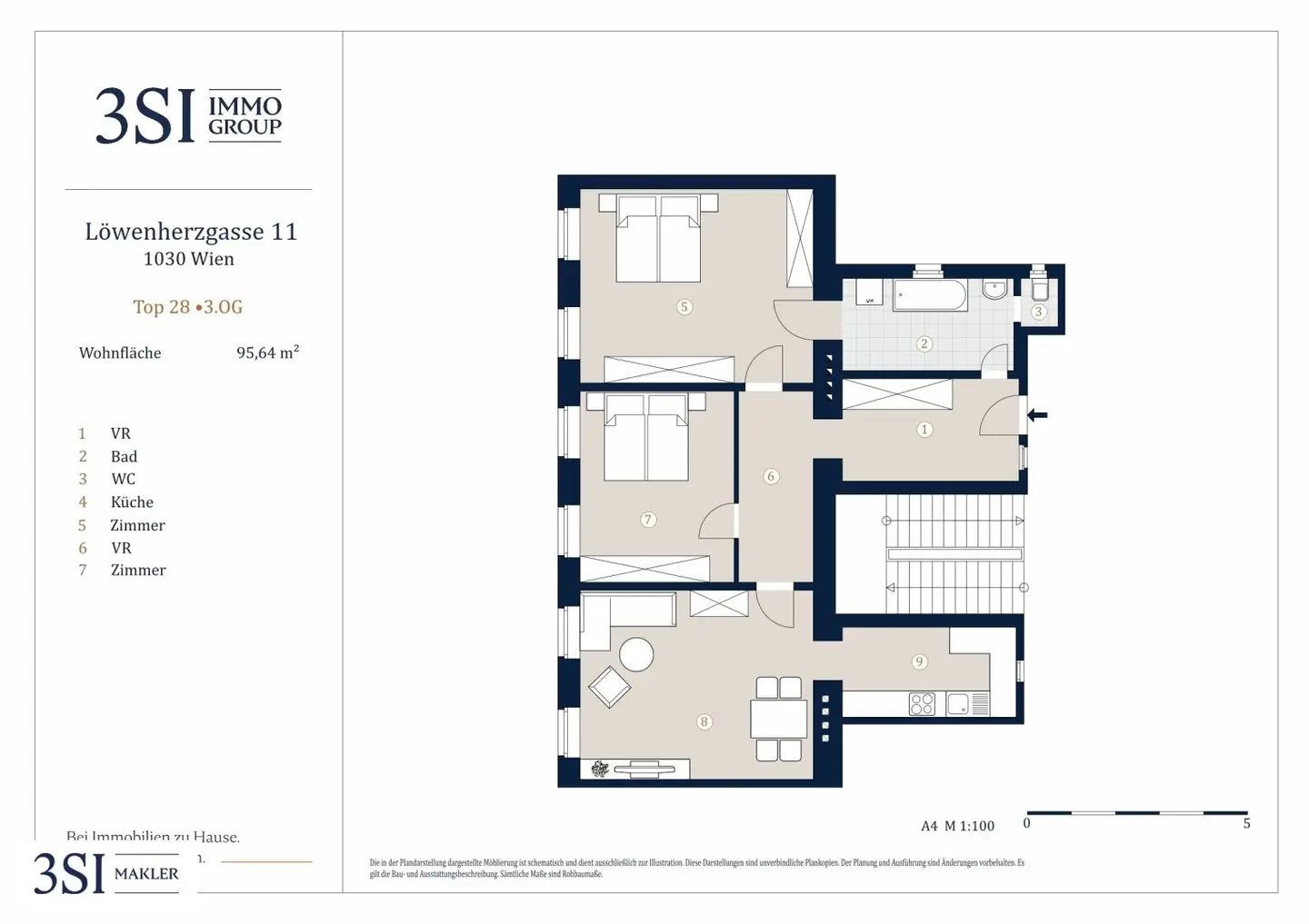 Period Building with Style – Spacious 3-room apartment with 95.64 m² in the 3rd District