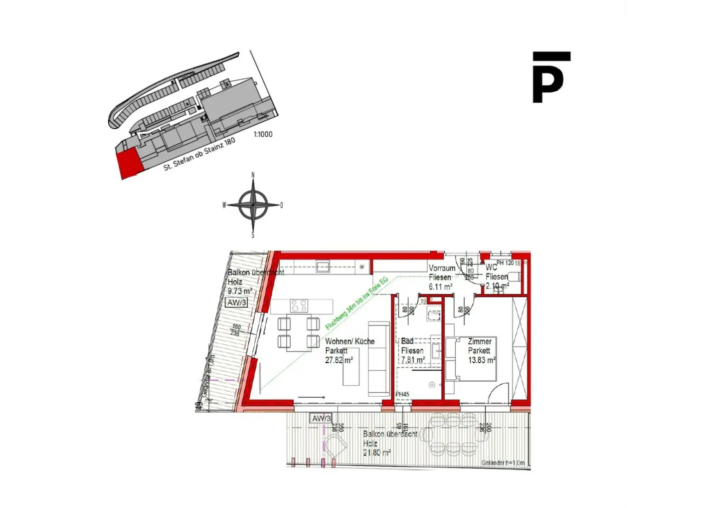 Traumhafte 2-Zimmer-Wohnung mit Balkon und herrlichem Ausblick in St. Stefan ob Stainz