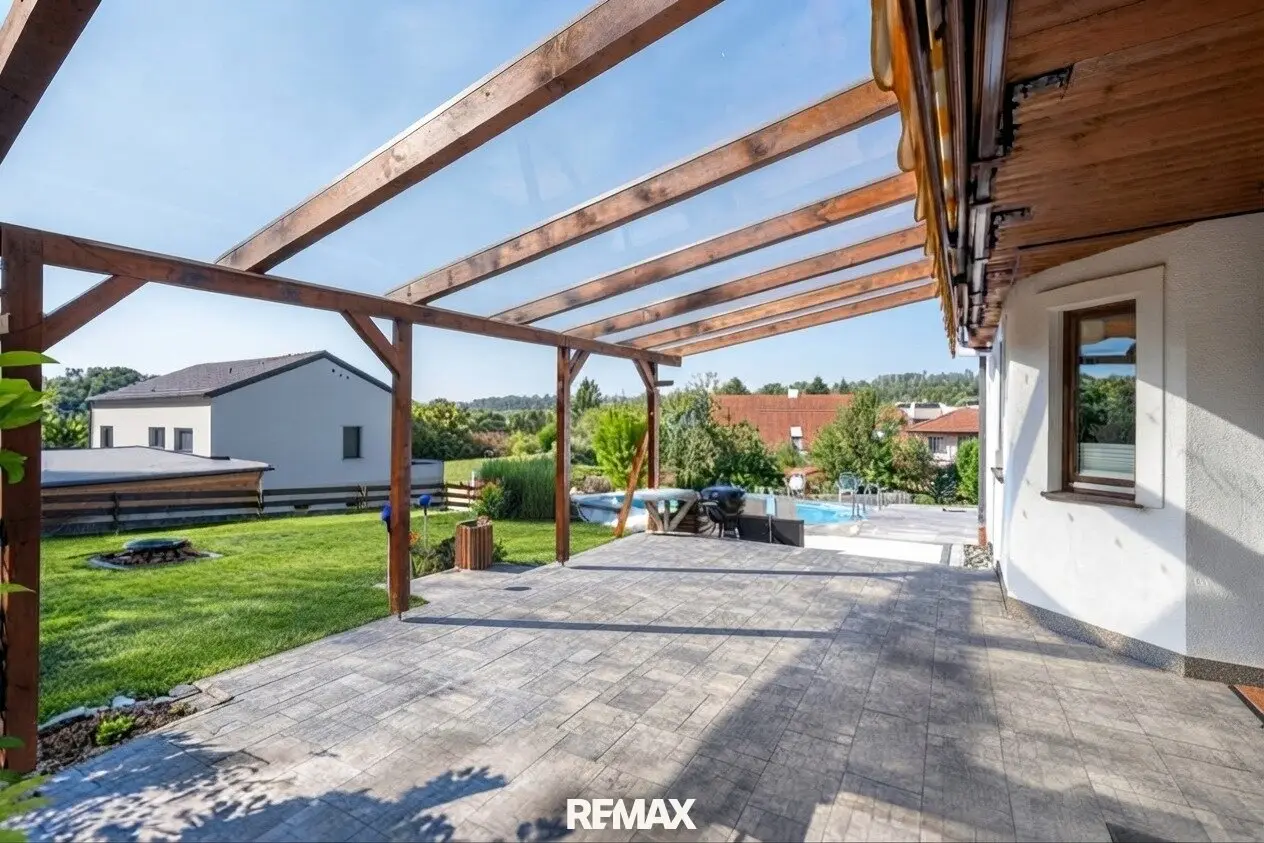 GRÜNDBERGSIEDLUNG | Einfamilienhaus mit traumhaftem Garten, Pool, Carport &amp; Garage in sonniger Grünlage!