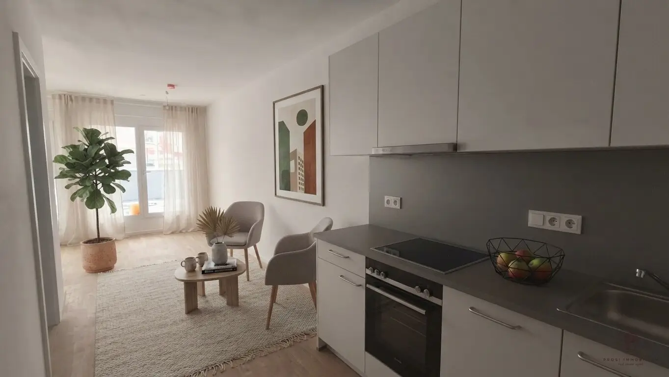 Modern 2-room new build apartment including kitchen and lift available immediately directly opposite Messe Graz