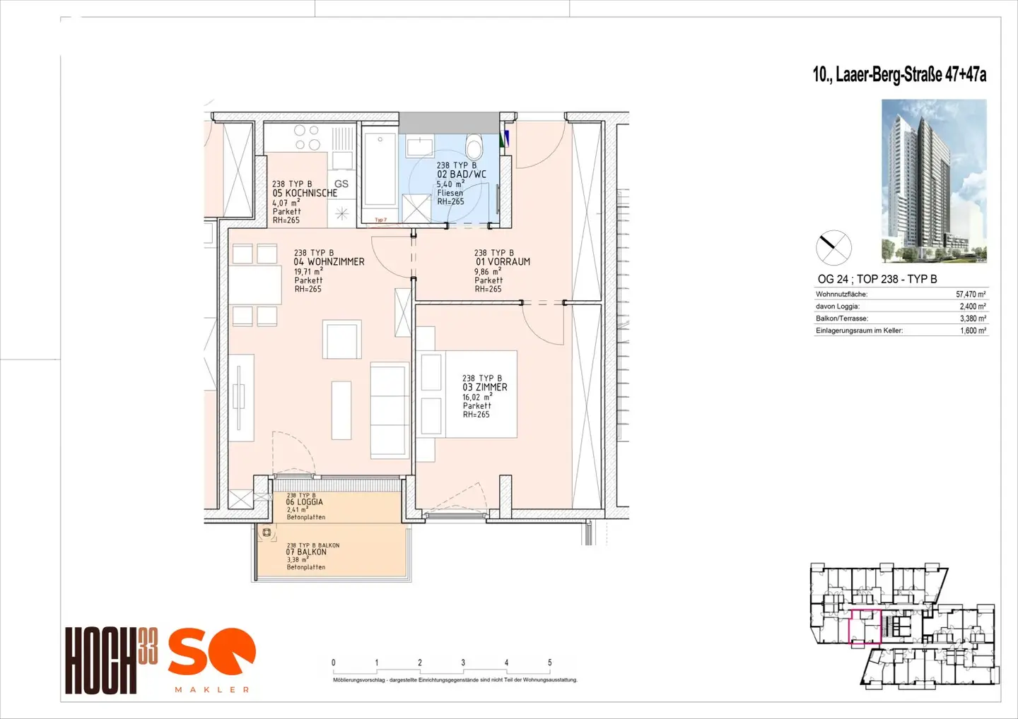 # SQ - HOCH33 - WOHNEN MIT WEITBLICK IM HÖCHSTGELEGENEN WOHNGEBÄUDE WIENS