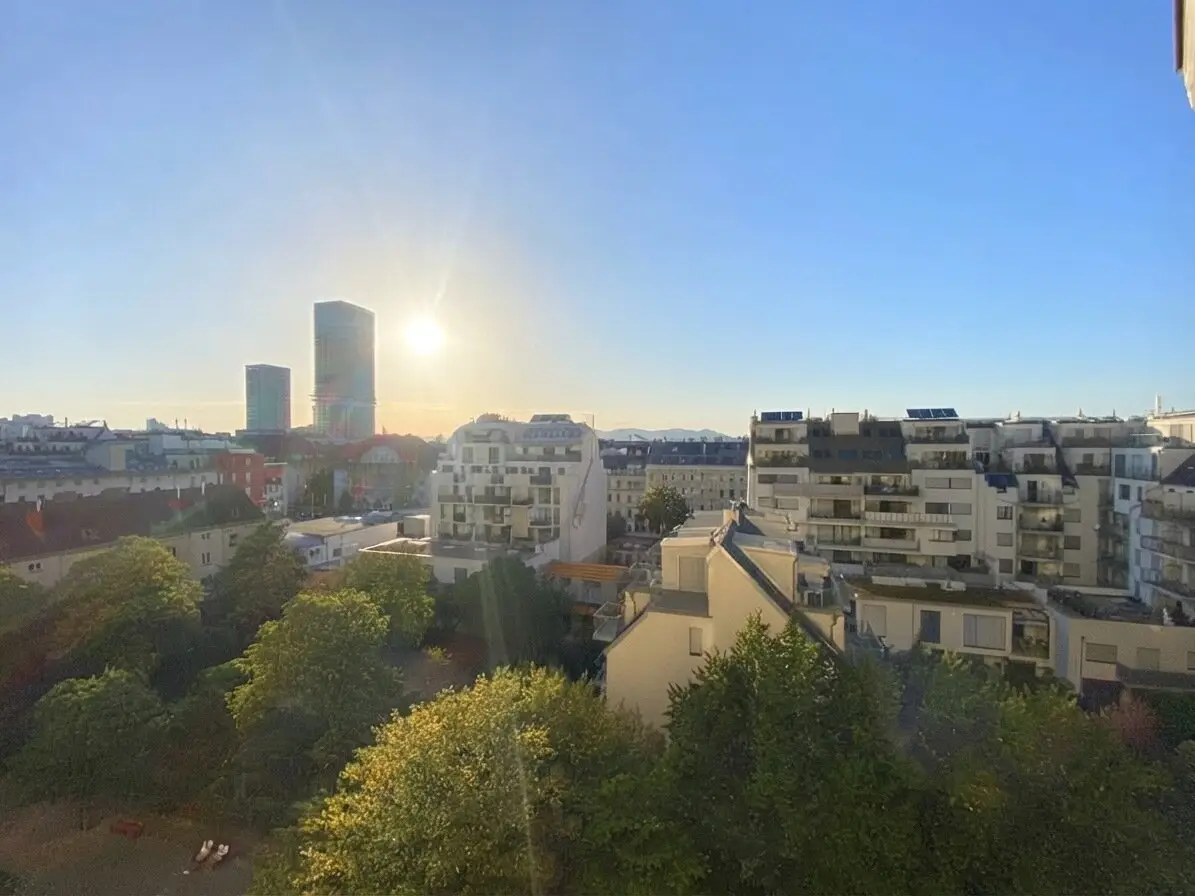 Magnificent distant view from the 7th floor Apartment with loggia to renovate