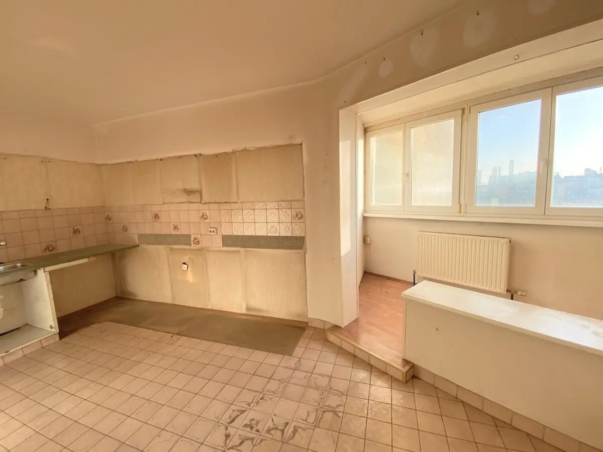 Magnificent distant view from the 7th floor Apartment with loggia to renovate