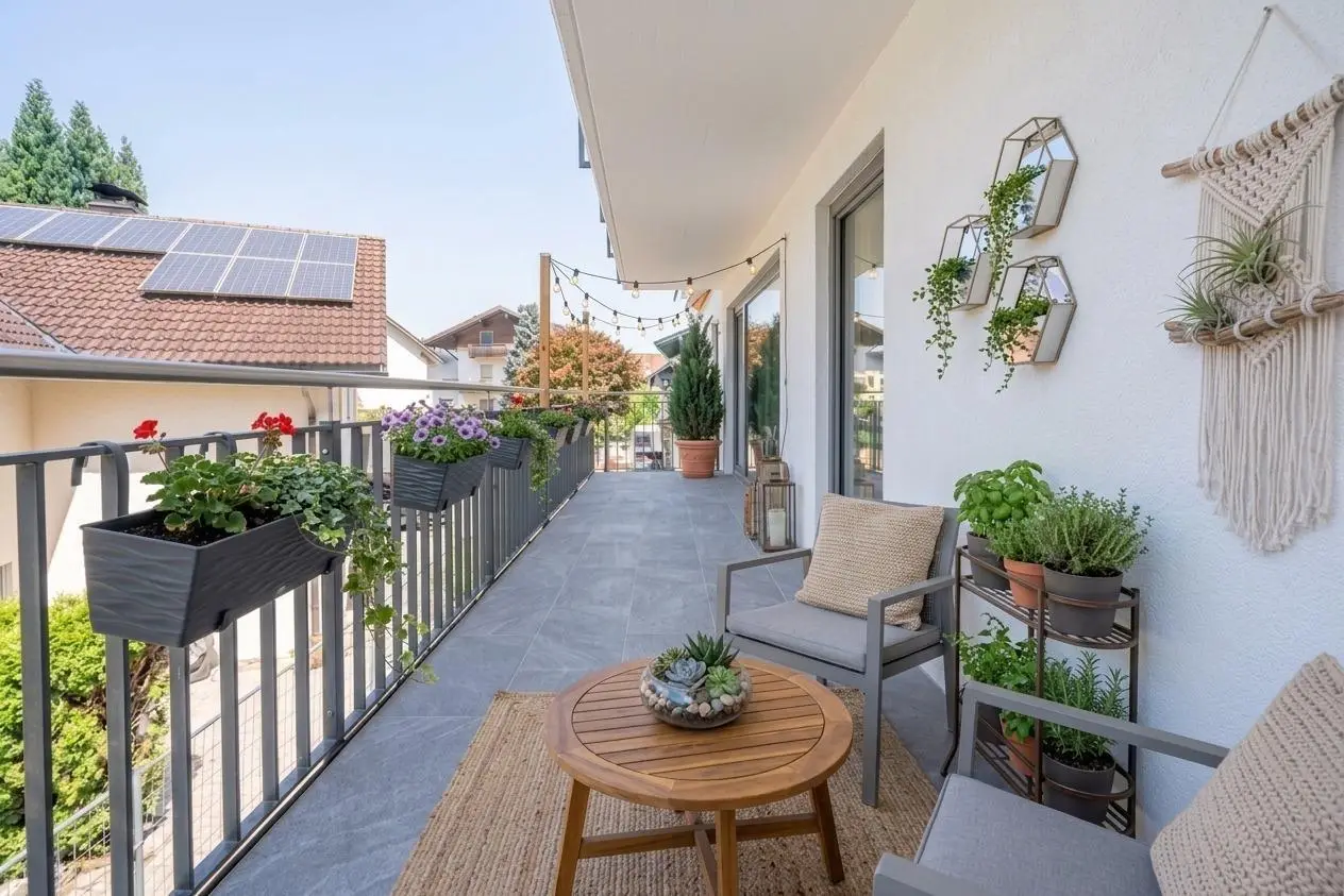 Dachgeschosswohnung mit großem Balkon und Göllblick