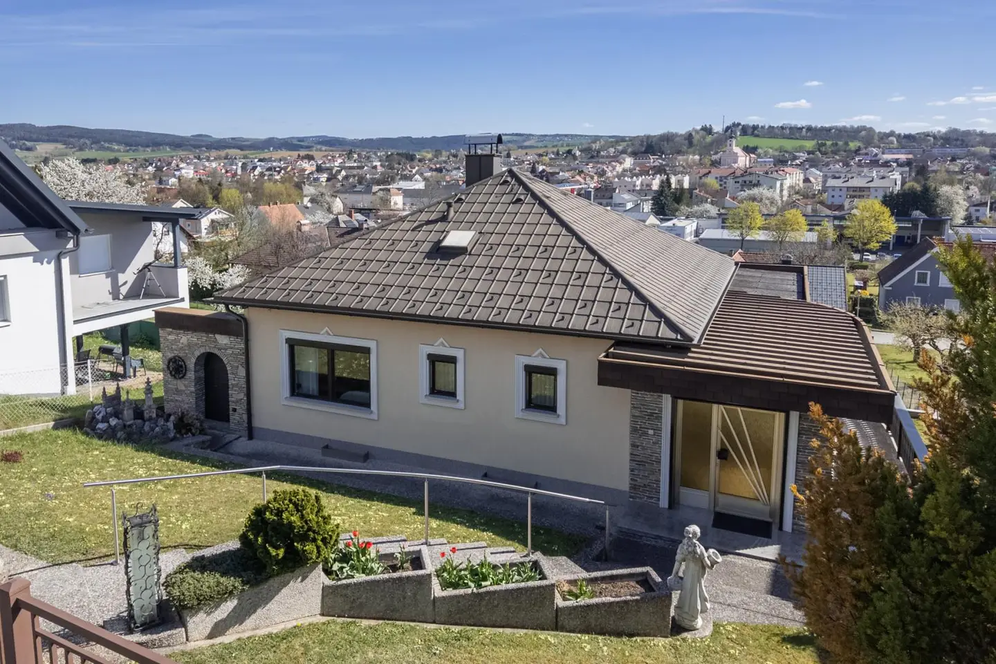 Peaceful family apartment with distant view