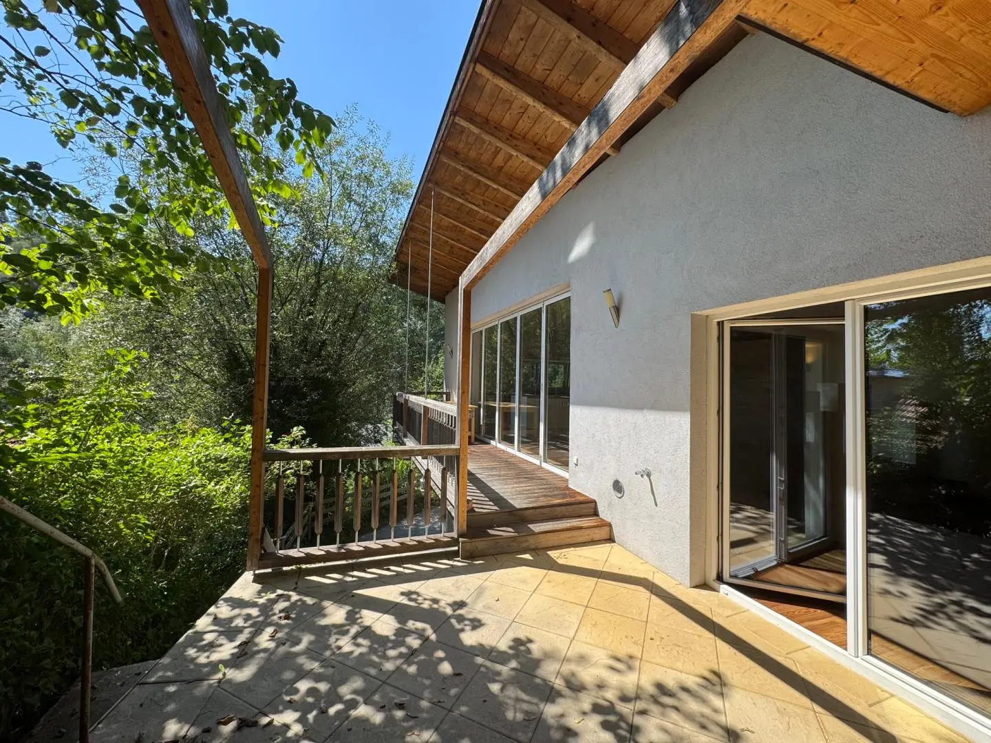 Edge of forest retreat with spacious terraces family apartment