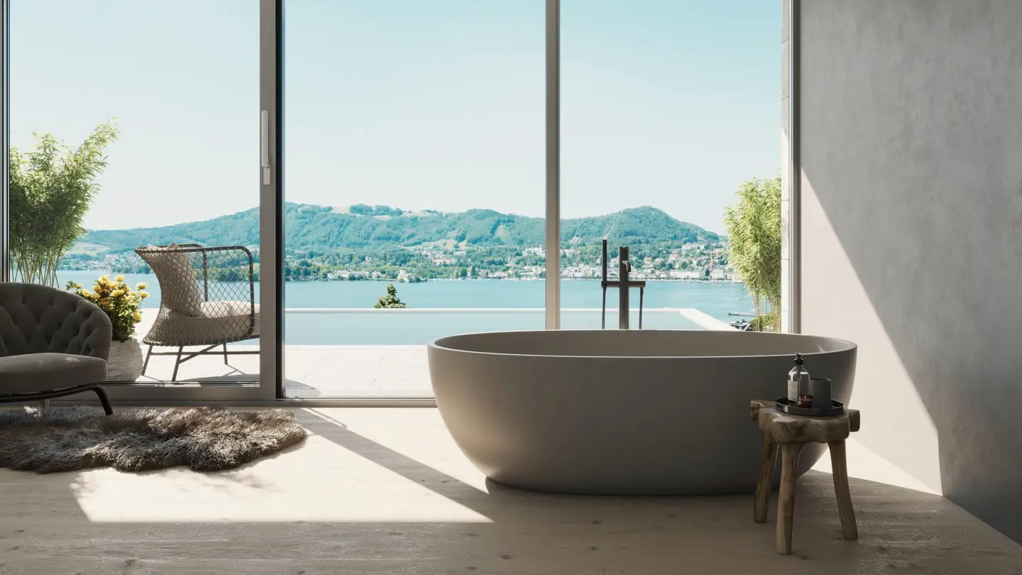 Wohnung mit privatem Pool und Seeblick