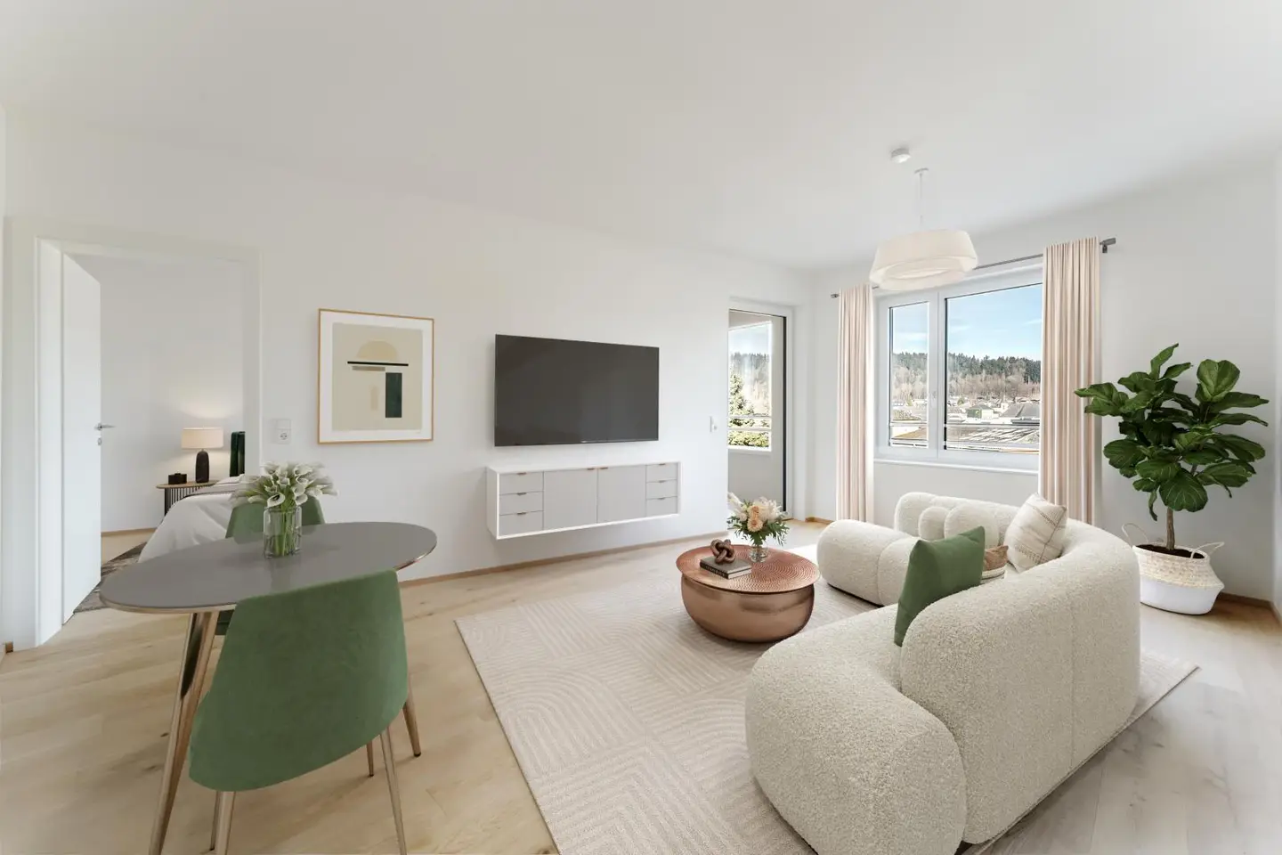 Dachgeschosswohnung mit Loggia und Blick über die Dächer