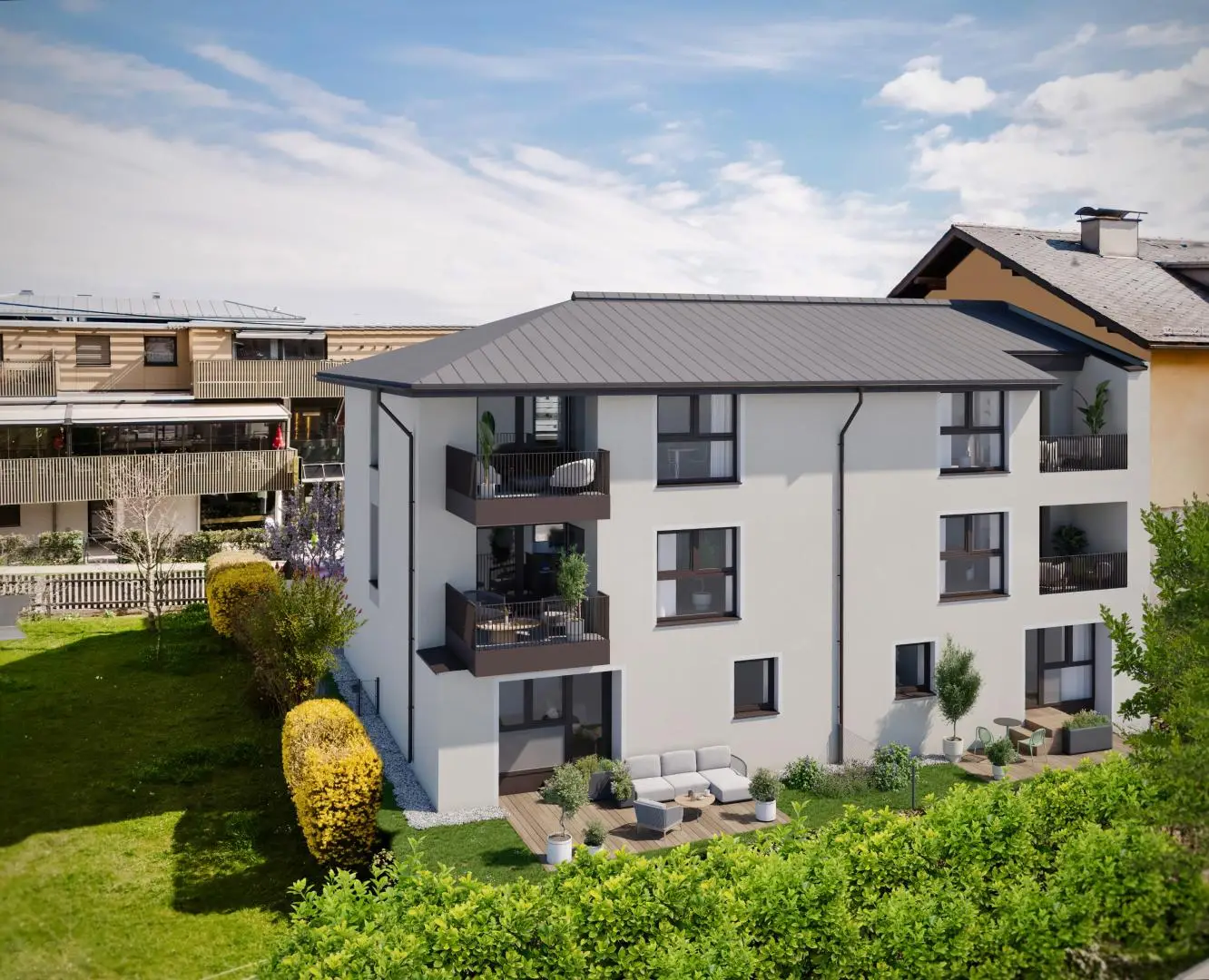 Wohnung with private garden lift and terrace near lake