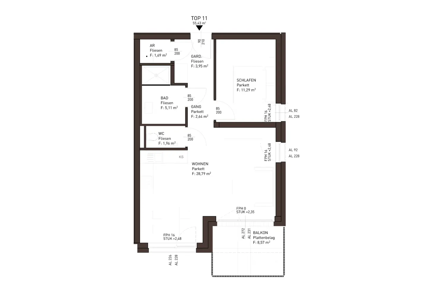 Apartment with lake feel and south facing balcony