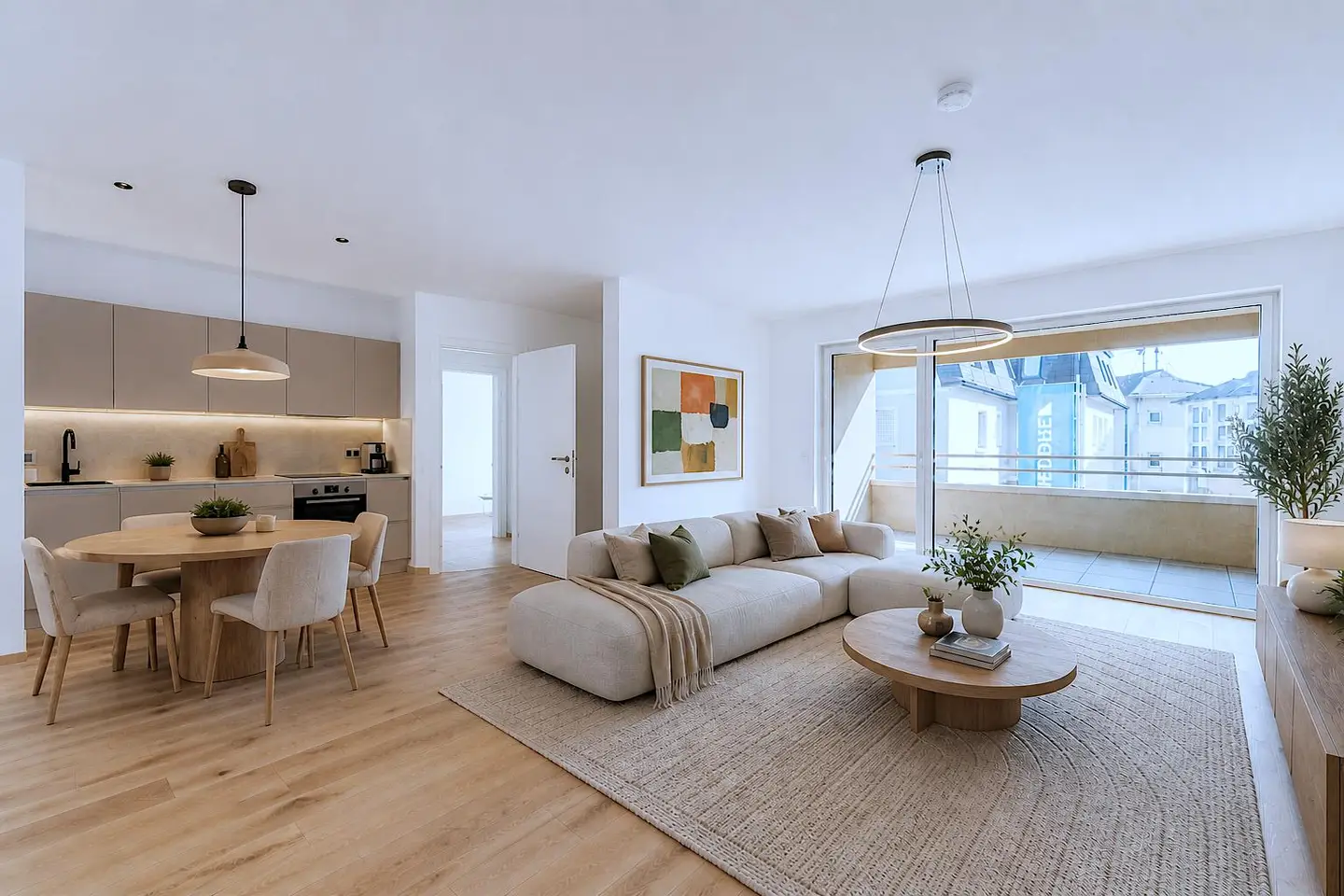 Bright Wohnung with loggia and underground garage in town centre