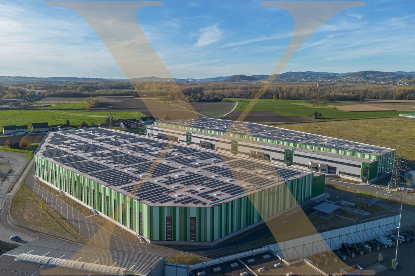 Neubau Lagerhalle mit Photovoltaik im Ennshafen