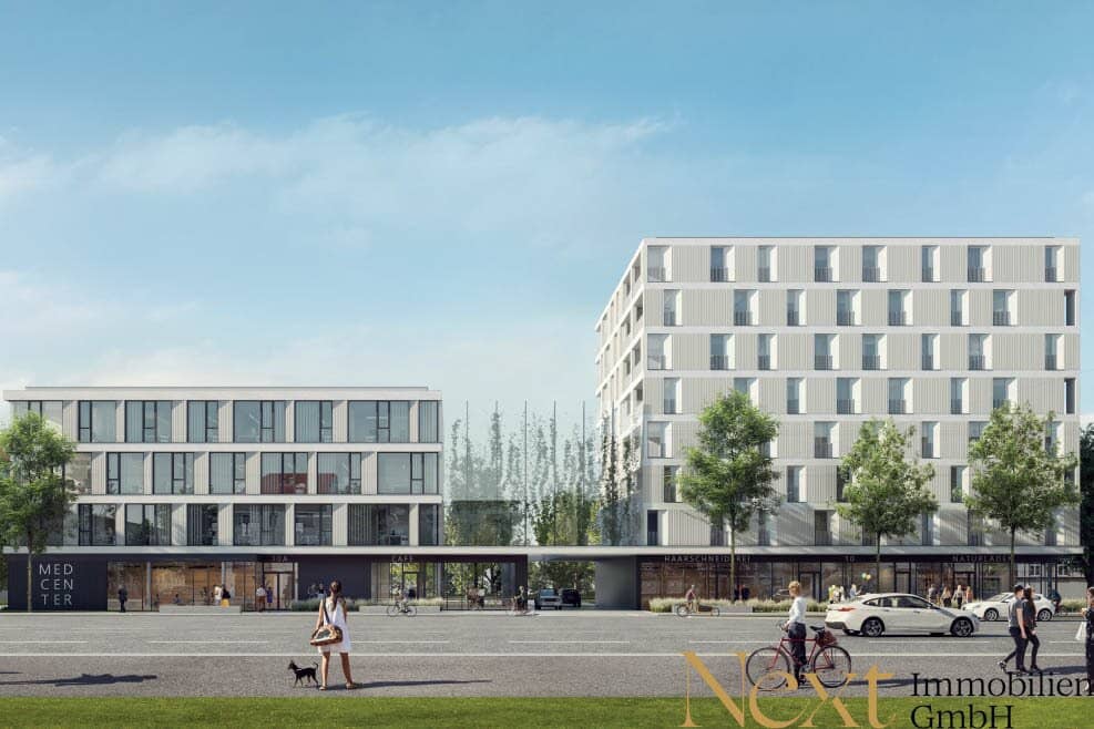 Unique new build office / practice spaces in the Med Cube Linz Mitte project for rent