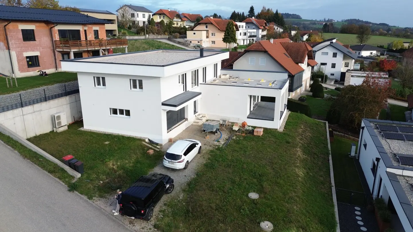 New build with generous living area and large roof terrace Family apartment