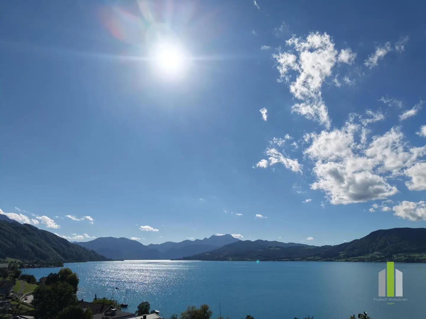 Bright apartment with lake and mountain view