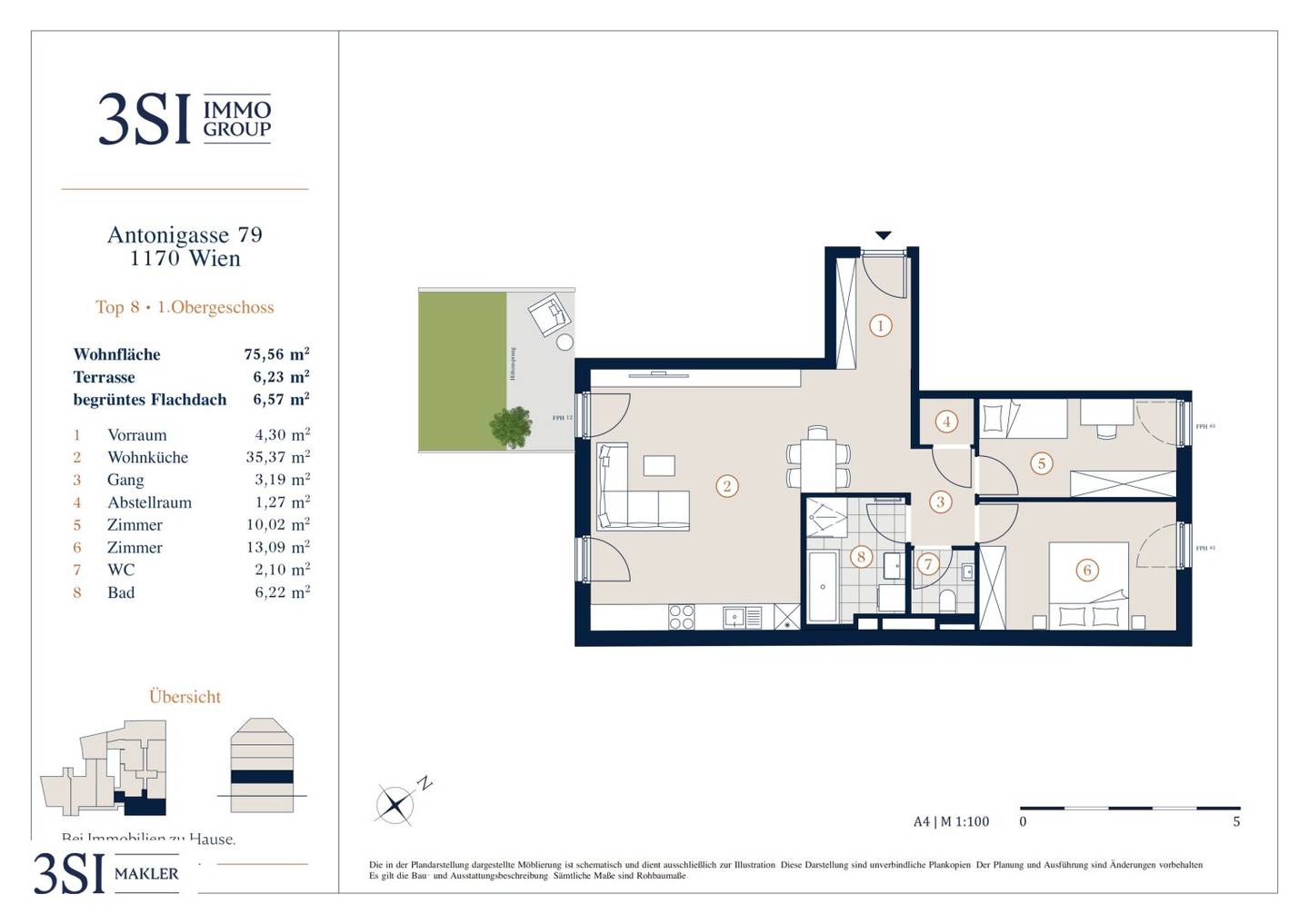 New build apartment with terrace and garden