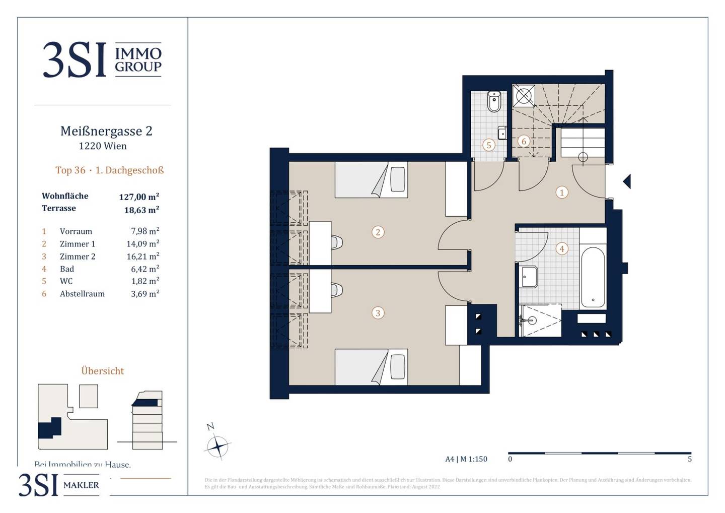 Penthouse with sunny terrace and premium parquet flooring