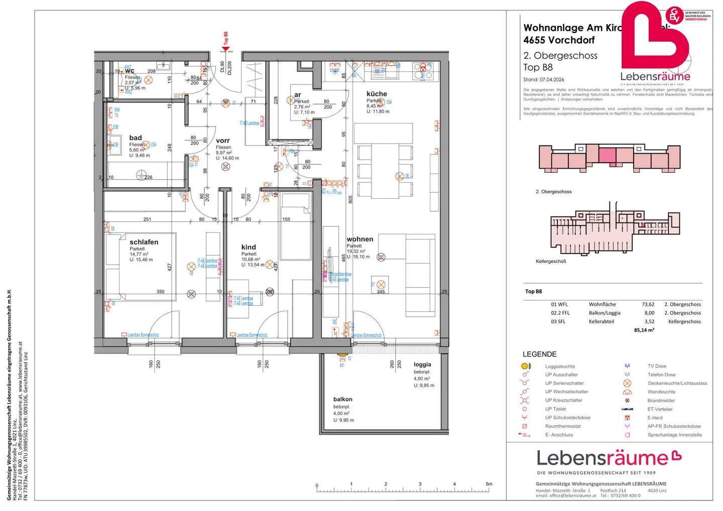 VORCHDORF - "Wohnpunkt" 27 subsidized rental apartments Top B.08