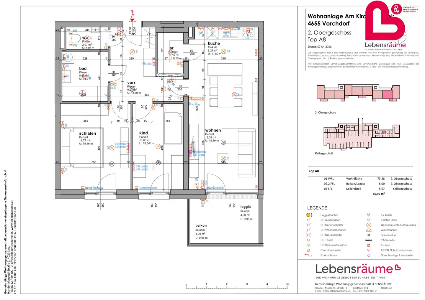 VORCHDORF - "Wohnpunkt" 27 subsidized rental apartments Top A.08