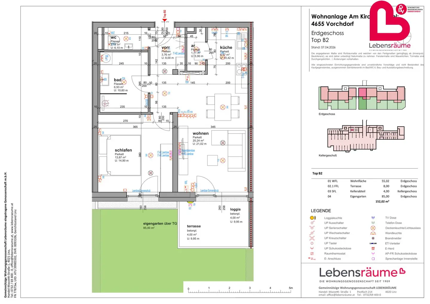 VORCHDORF - "Wohnpunkt" 27 geförderte Mietwohnungen *Top B.02*