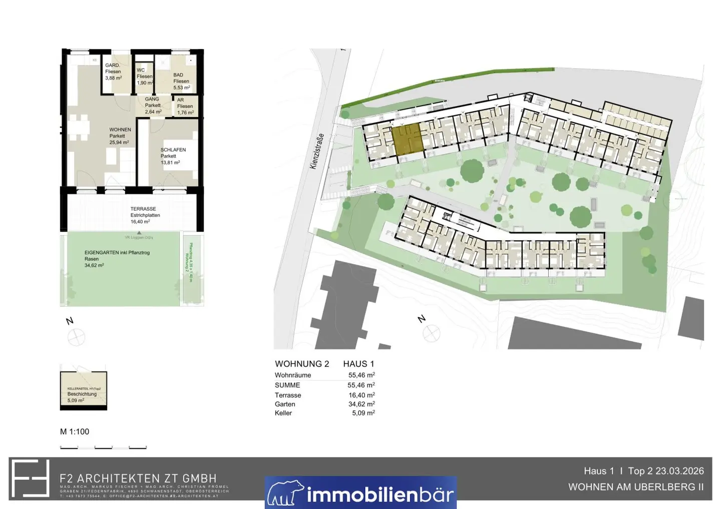 Baustelle jetzt besichtigen- Wohnen am Uberlberg - Neubau- Gartenwohnung in Bestlage in Bad Schallerbach Top 2