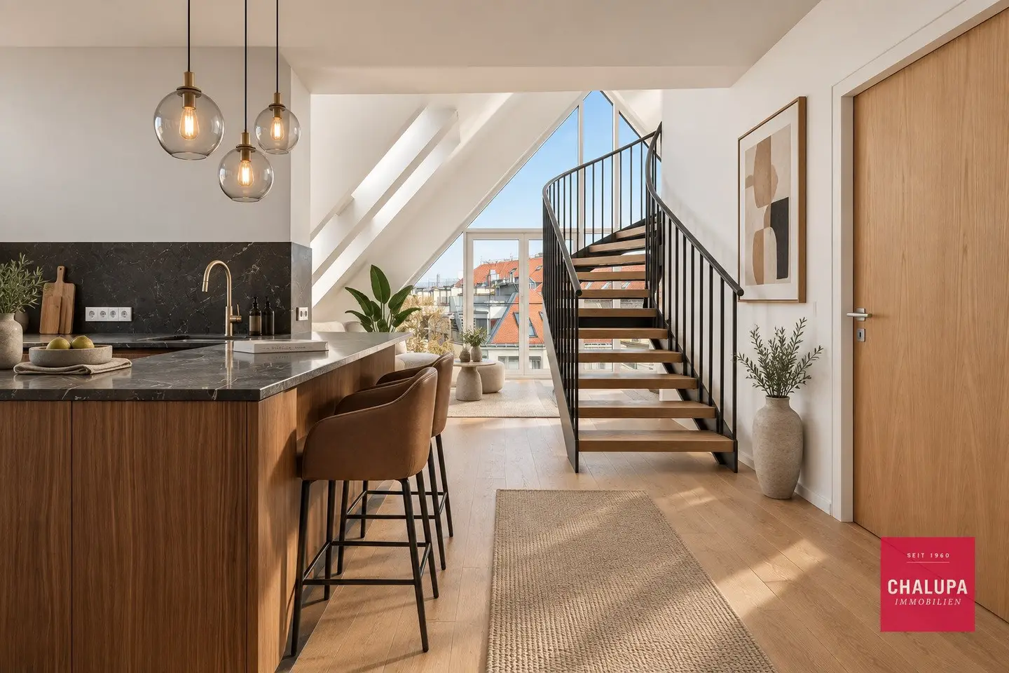 4-Zimmer-Maisonette-Traumwohnung mit Kamin und Terrassen