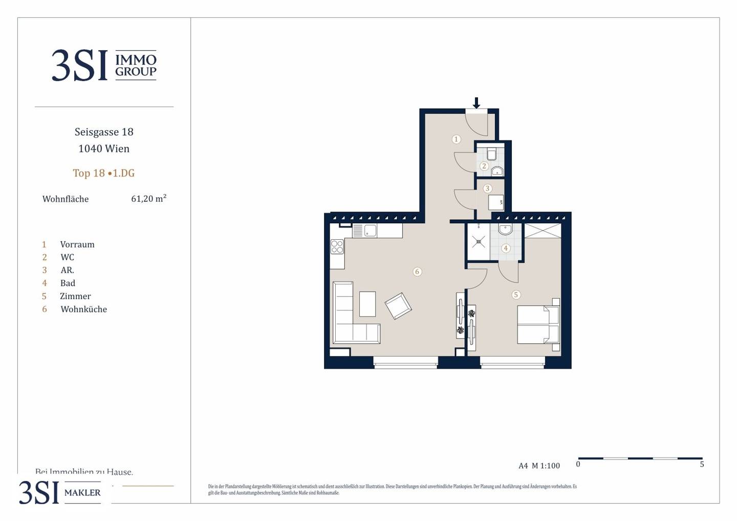 Top floor apartment near Alois Drasche Park and Belvedere Palace