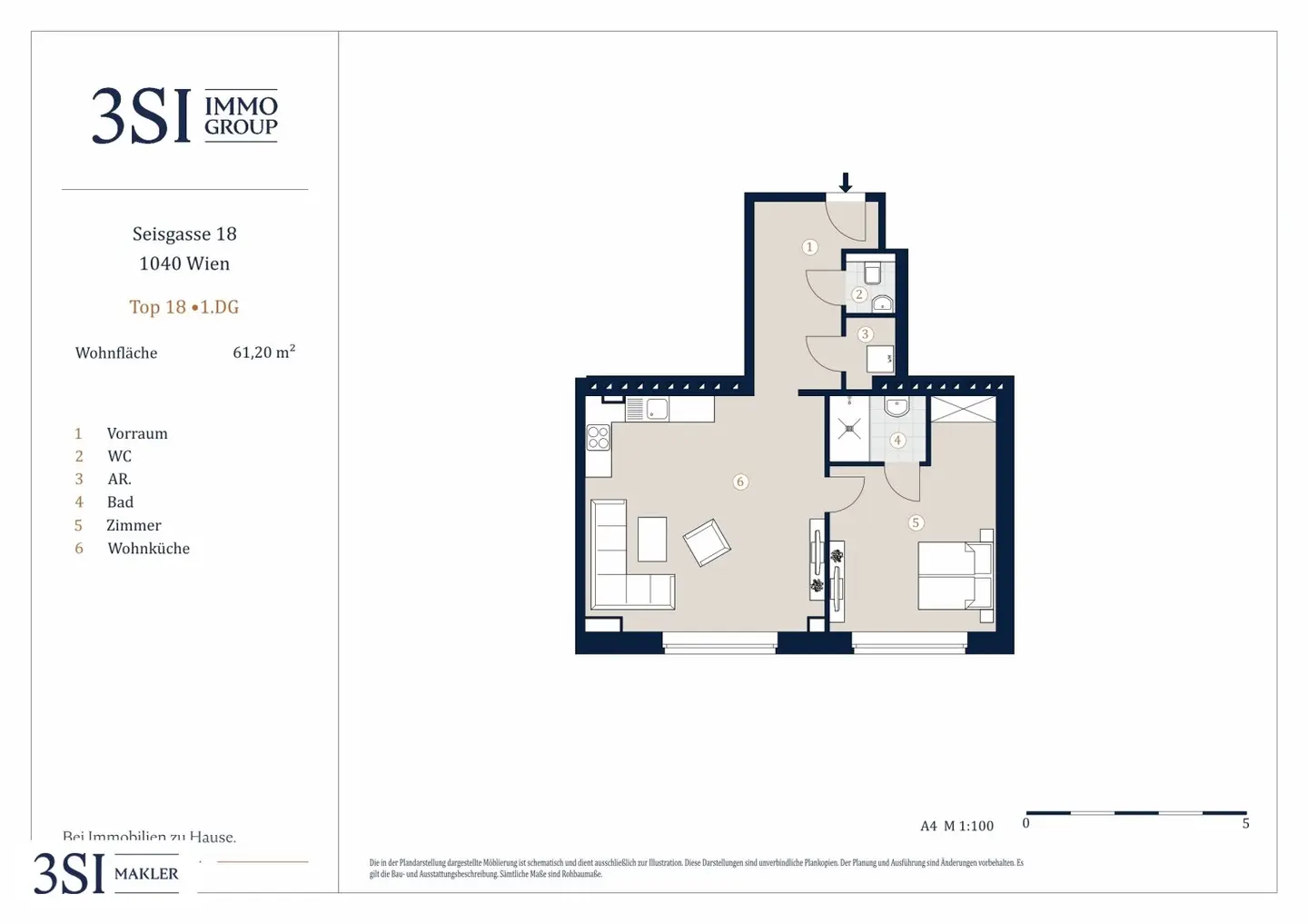 Top floor apartment near Alois Drasche Park and Belvedere Palace