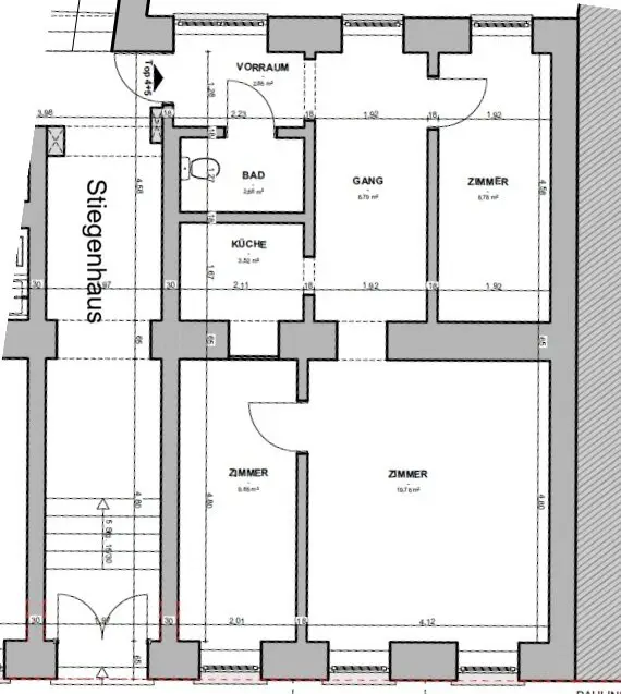 Representative condominium in Goldschlaggasse - Now acquire affordable old building apartments to customize yourself!