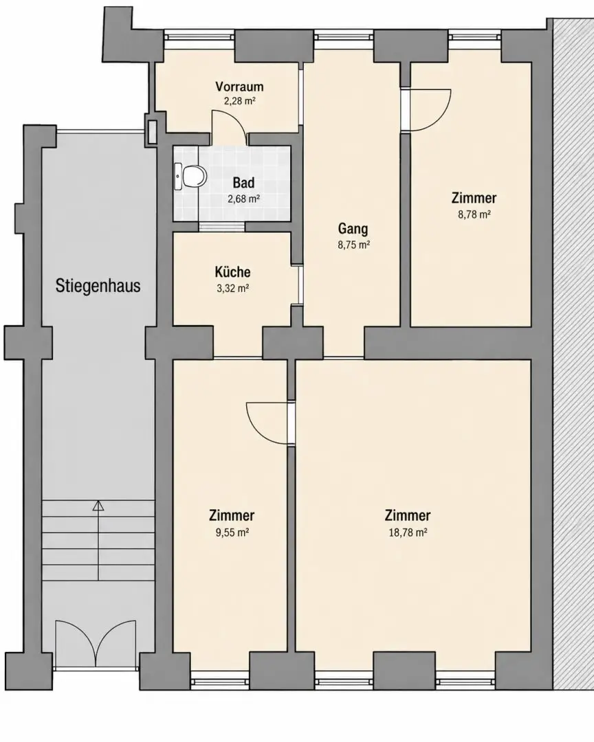 Representative condominium in Goldschlaggasse - Now acquire affordable old building apartments to customize yourself!