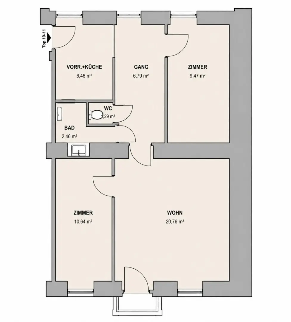 Representative Condominium in Goldschlaggasse - Buy affordable old building apartments to renovate yourself now!