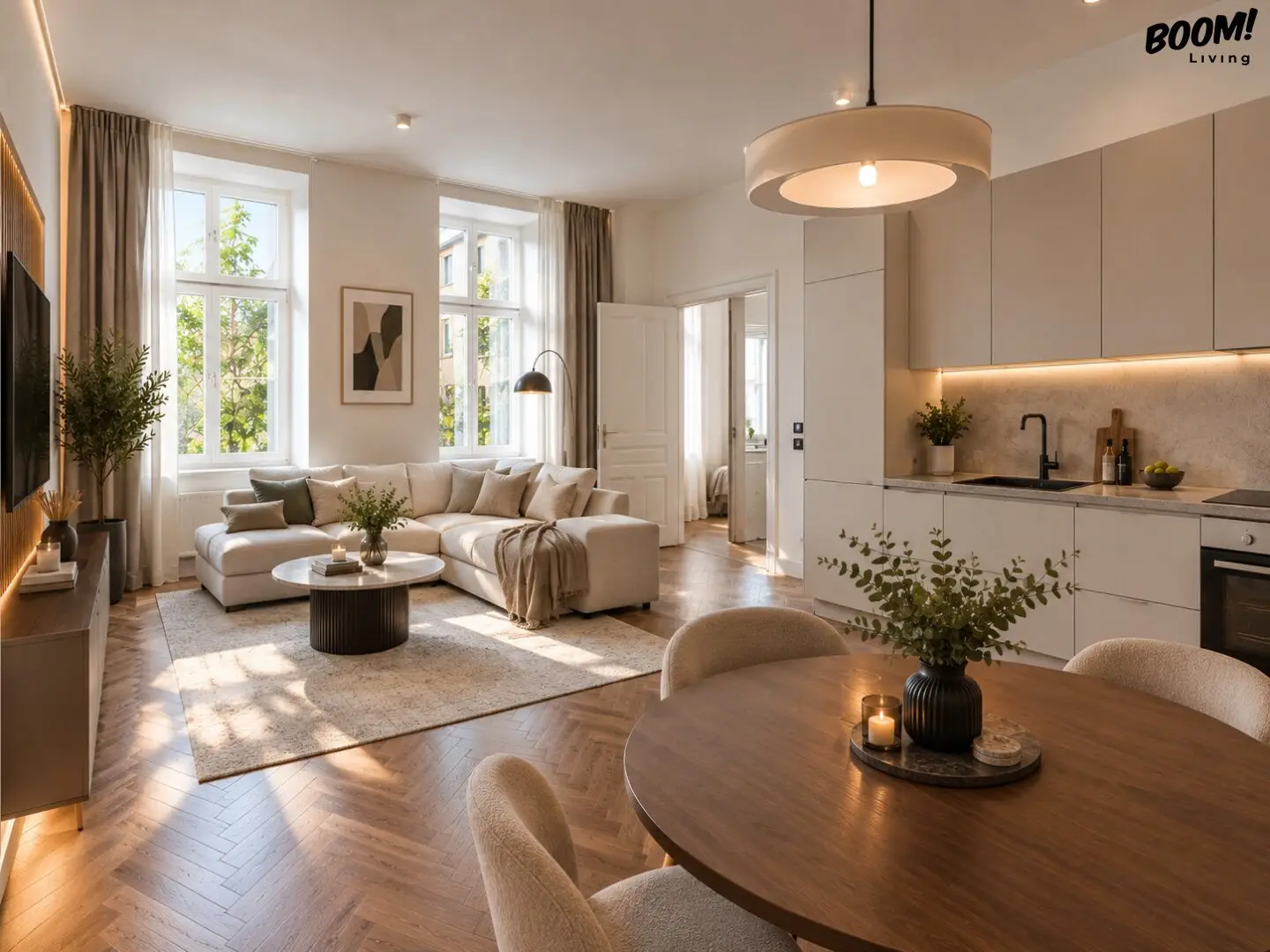 Beautifully completely renovated 2-room old building apartment with modern bathroom