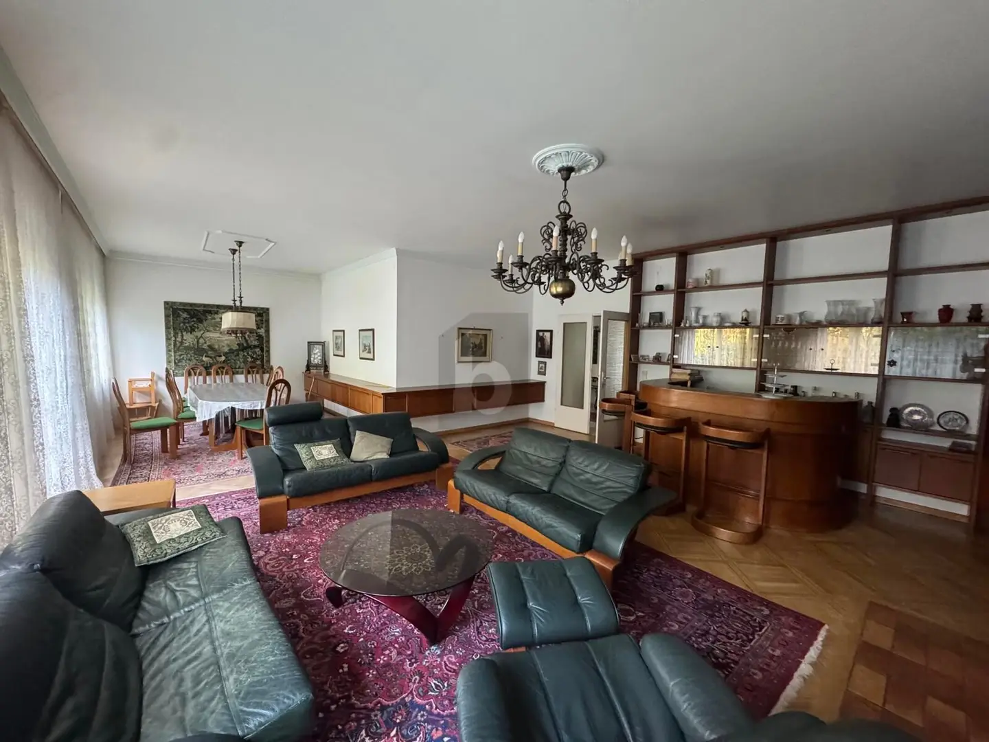 Family apartment in park like garden with indoor pool