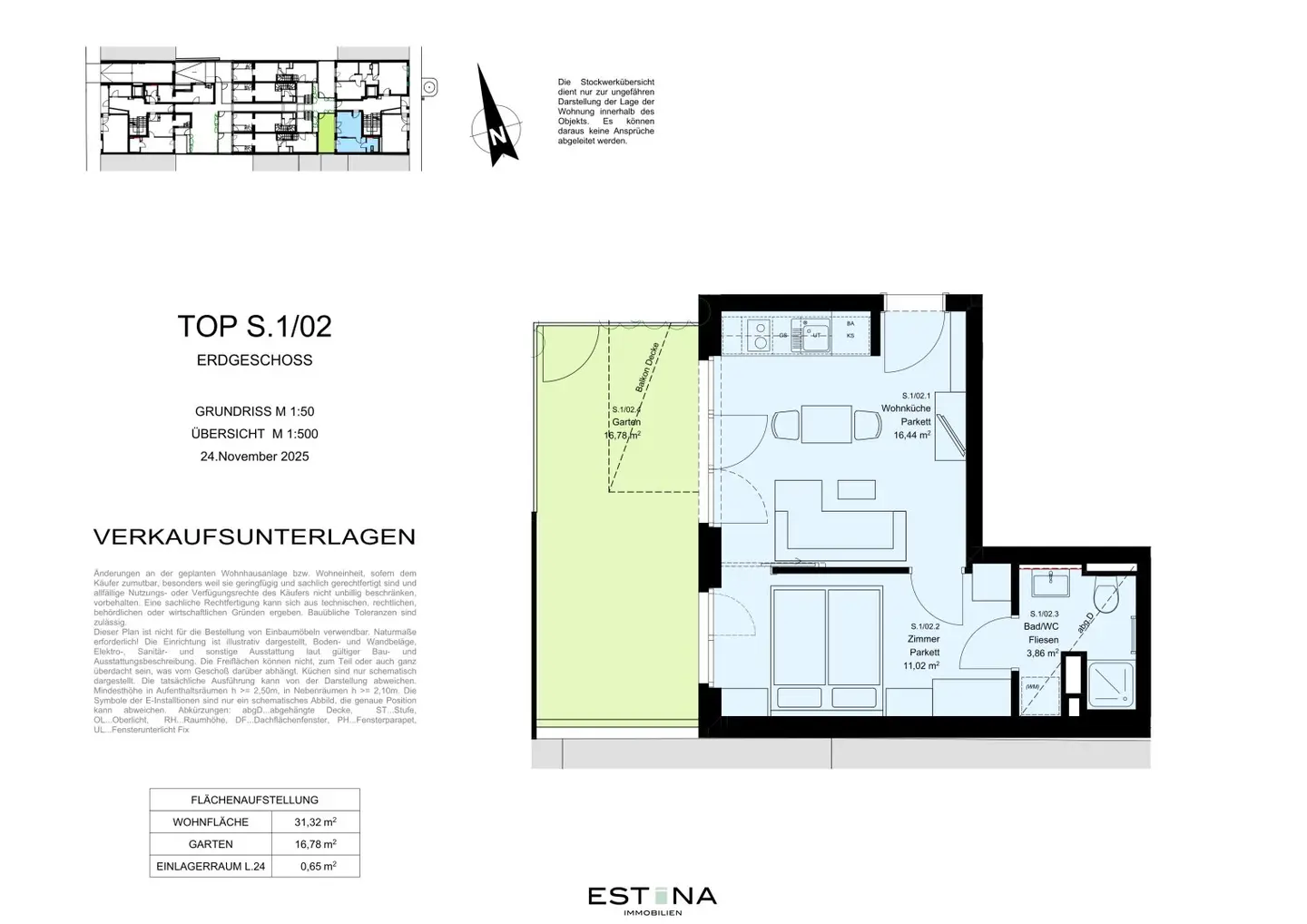 Airbnb possible! First occupancy apartment including kitchen with garden