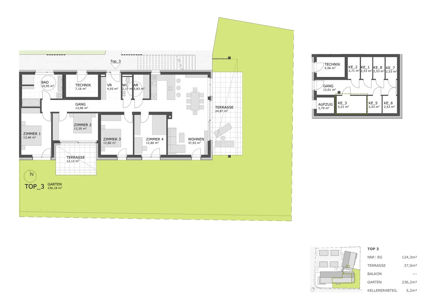 Garden dream on 236 m² | 5-room apartment | Top 03A