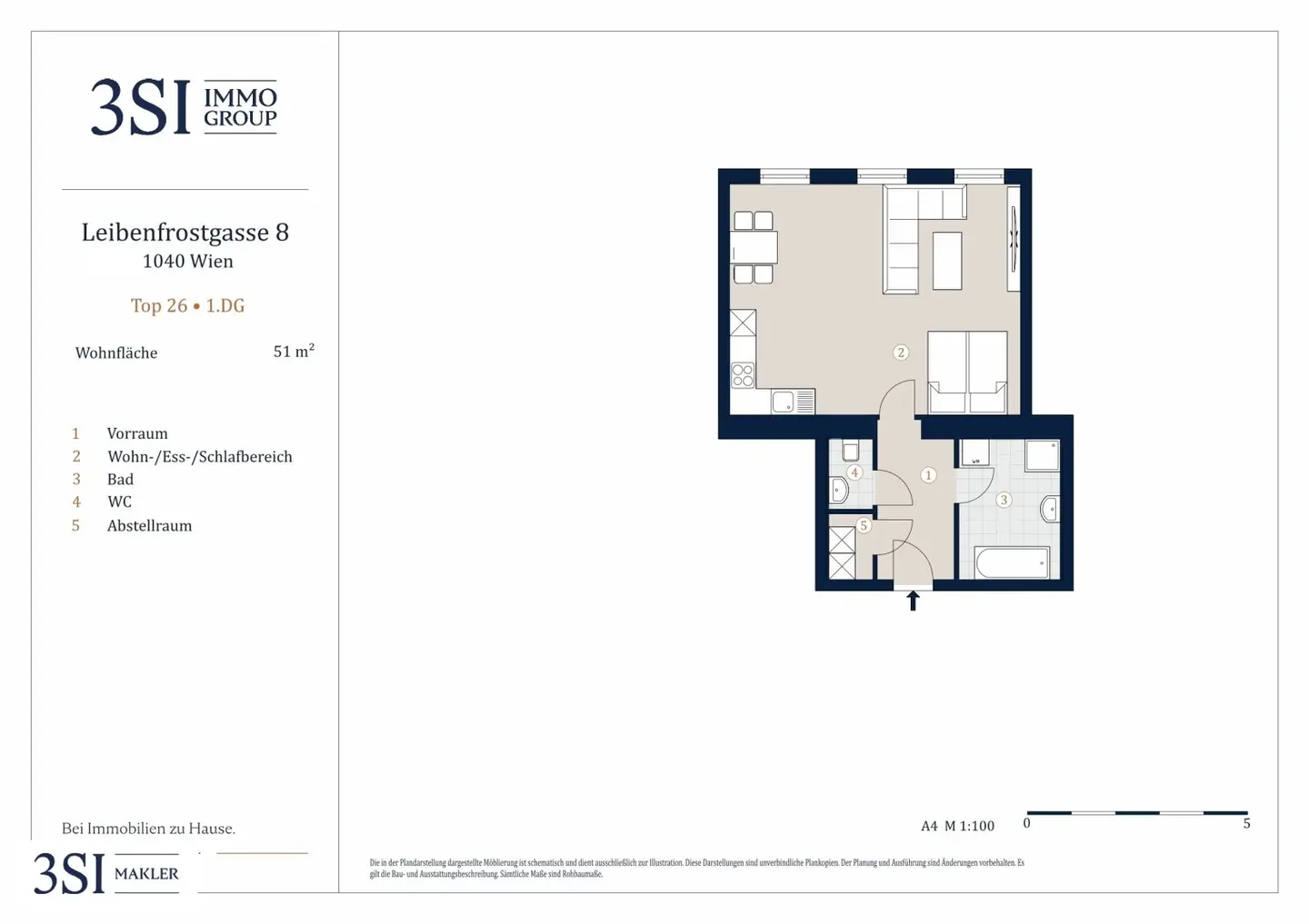 Kompakt. Durchdacht. Wohnenswert - 1 Zimmer Wohnung in Top Lage