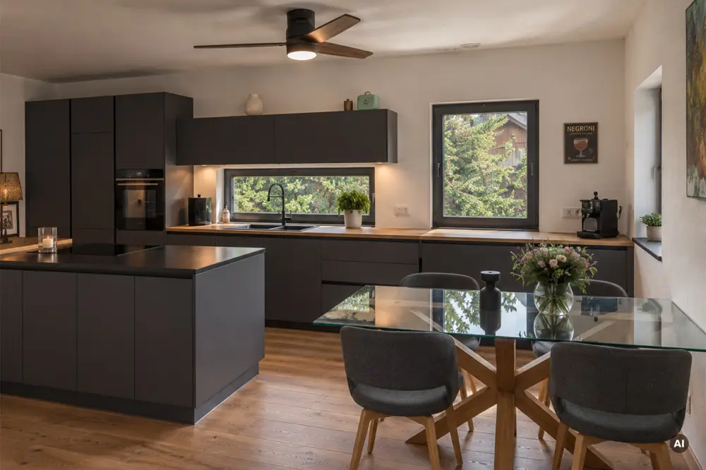 Panoramic apartment with lake view terrace and whirlpool