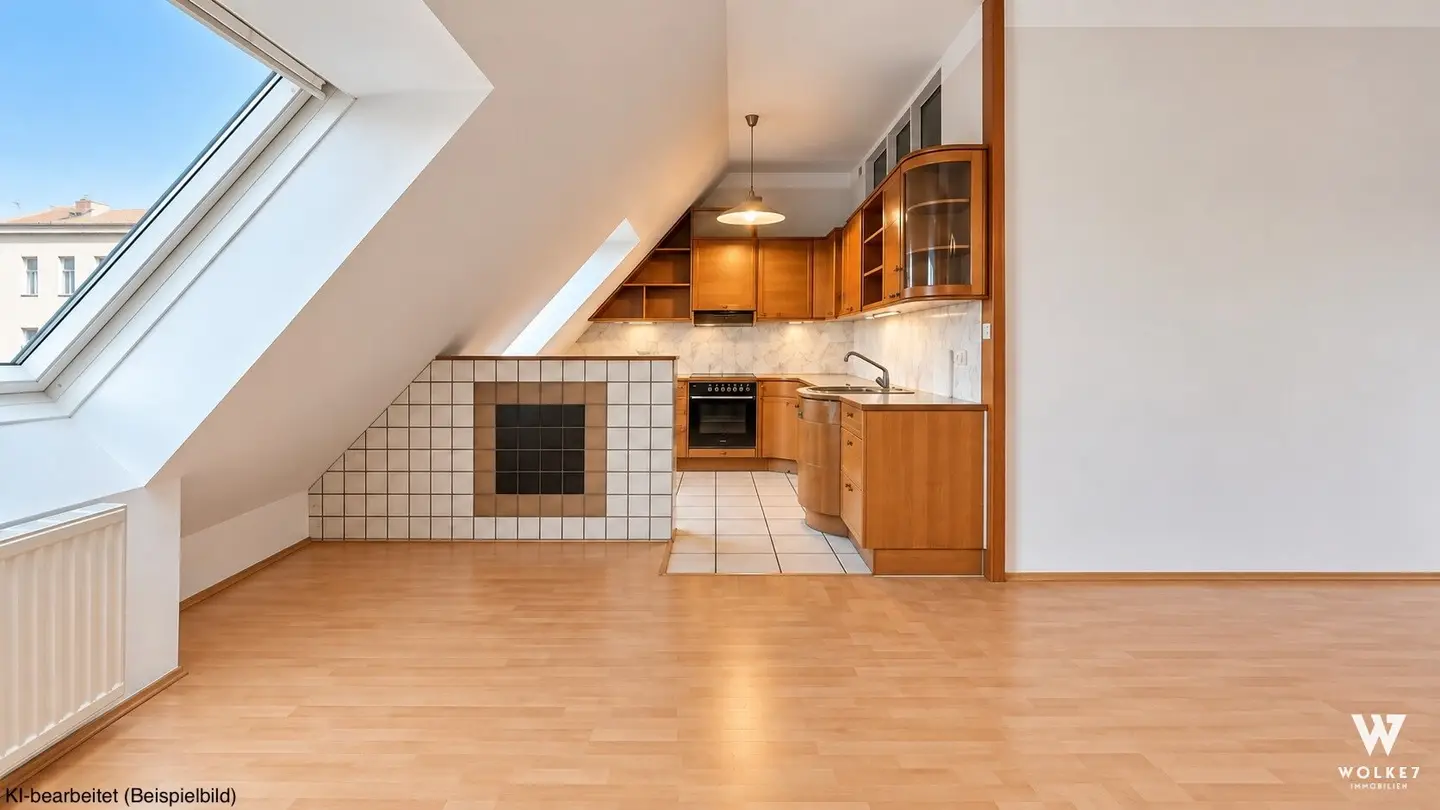 2-Zimmer-Dachgeschosswohnung mit Grünblick, Sauna und Terrassennutzung I Nahe U3 Simmering