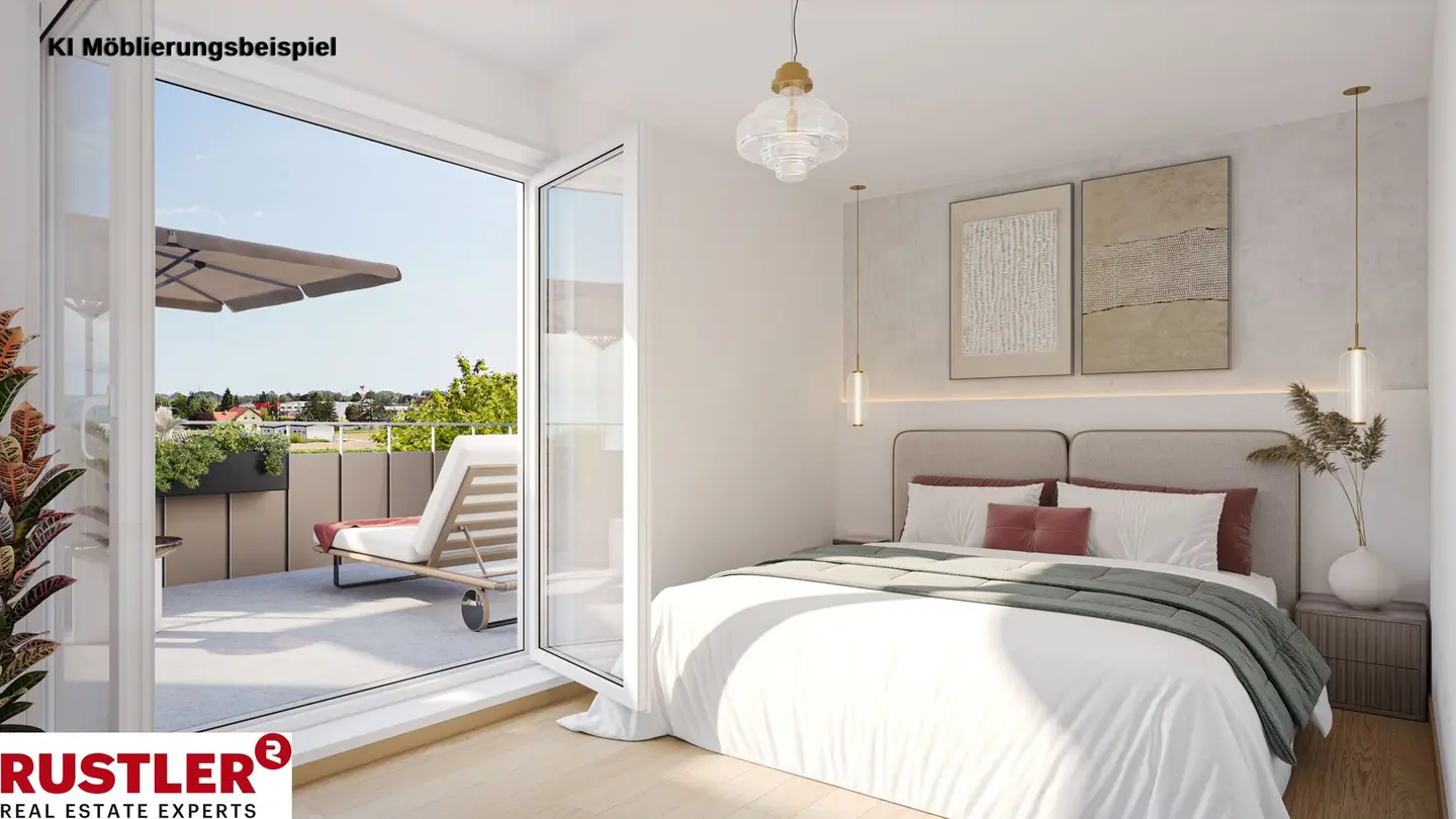 Lichtdurchflutete Wohnung mit Photovoltaik und Freifläche