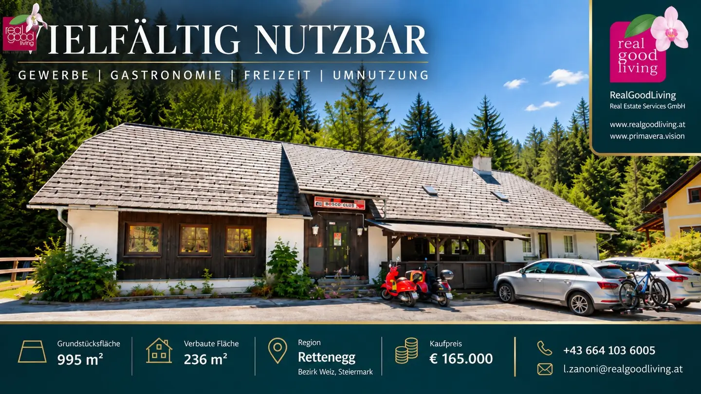 Ehemalige Diskothek in Rettenegg – vielseitiges Potenzial für Gastro, Pension oder Wohnen