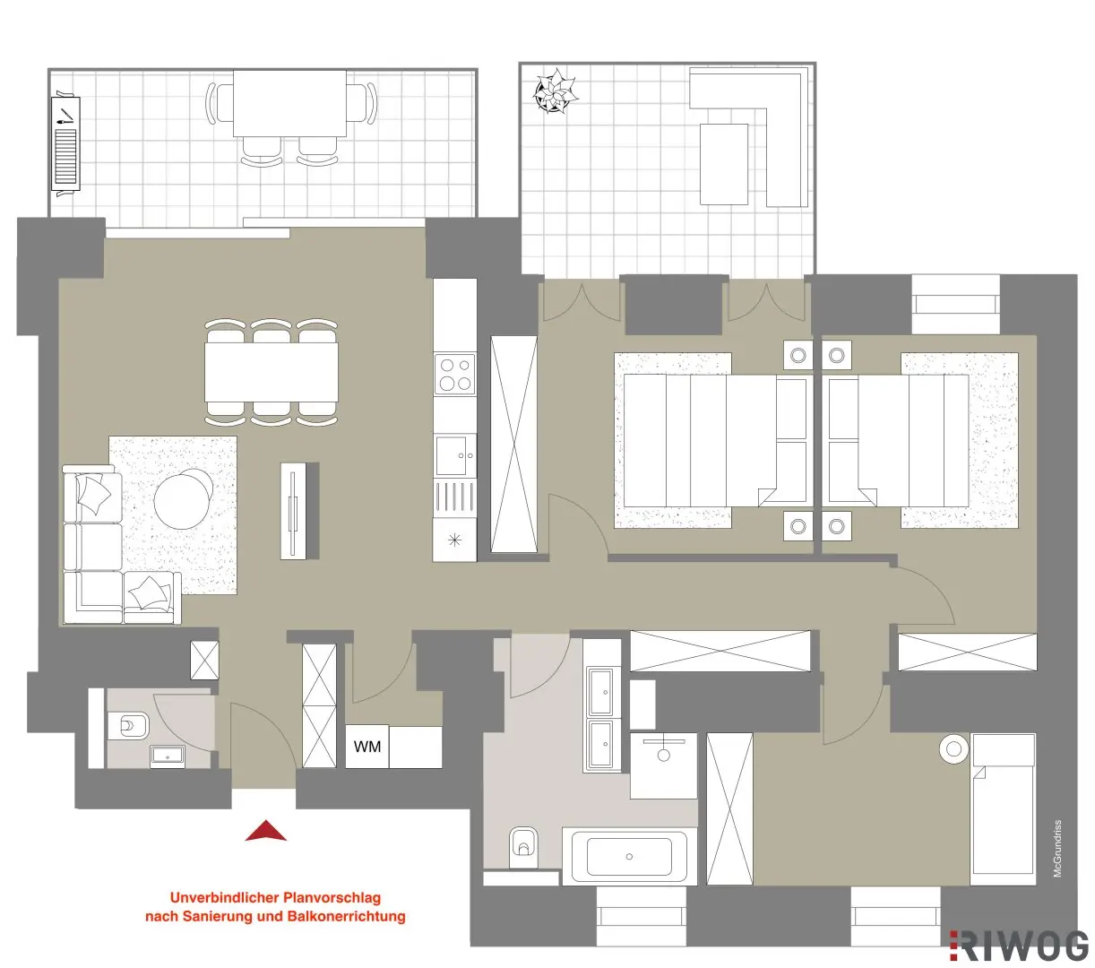 HOFRUHELAGE mit GRÜNBLICK | Sanierungsbedürftige Altbauwohnungen | 2x Balkon-Option (ges. ca. 17,8 m² baubewilligt) | Nähe Einsiedlerpark, U4, künftig U2