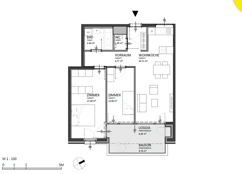 Energy efficient apartment near U1 Hauptbahnhof