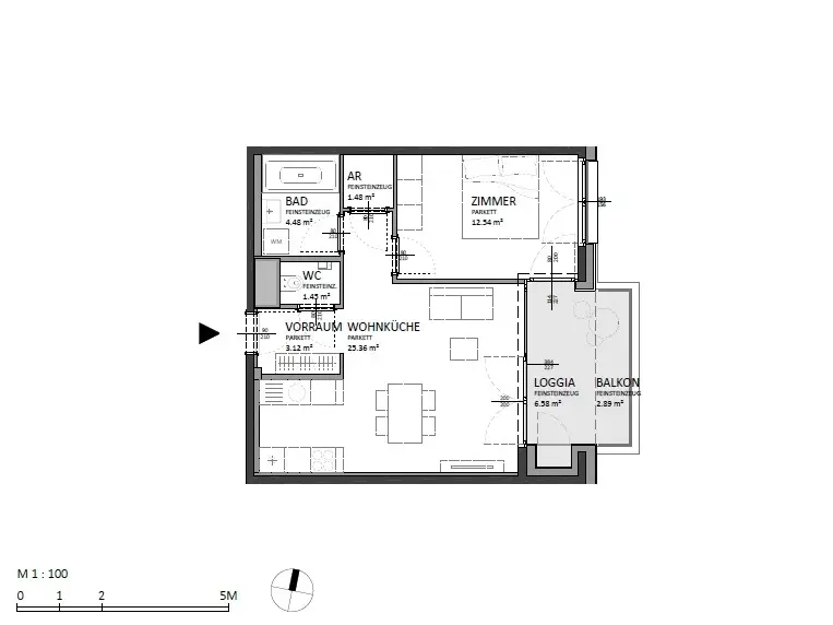 Lichtdurchflutete Wohnung nahe Hauptbahnhof mit Loggia