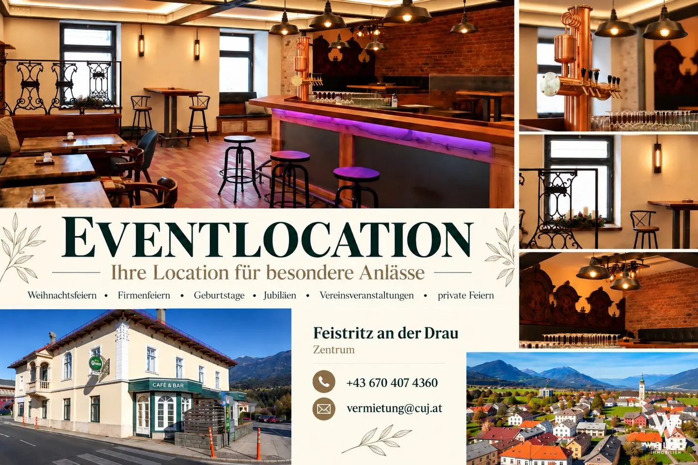 Eventlocation für Weihnachtsfeiern, Geburtstage &amp; private Feiern – Feistritz an der Drau