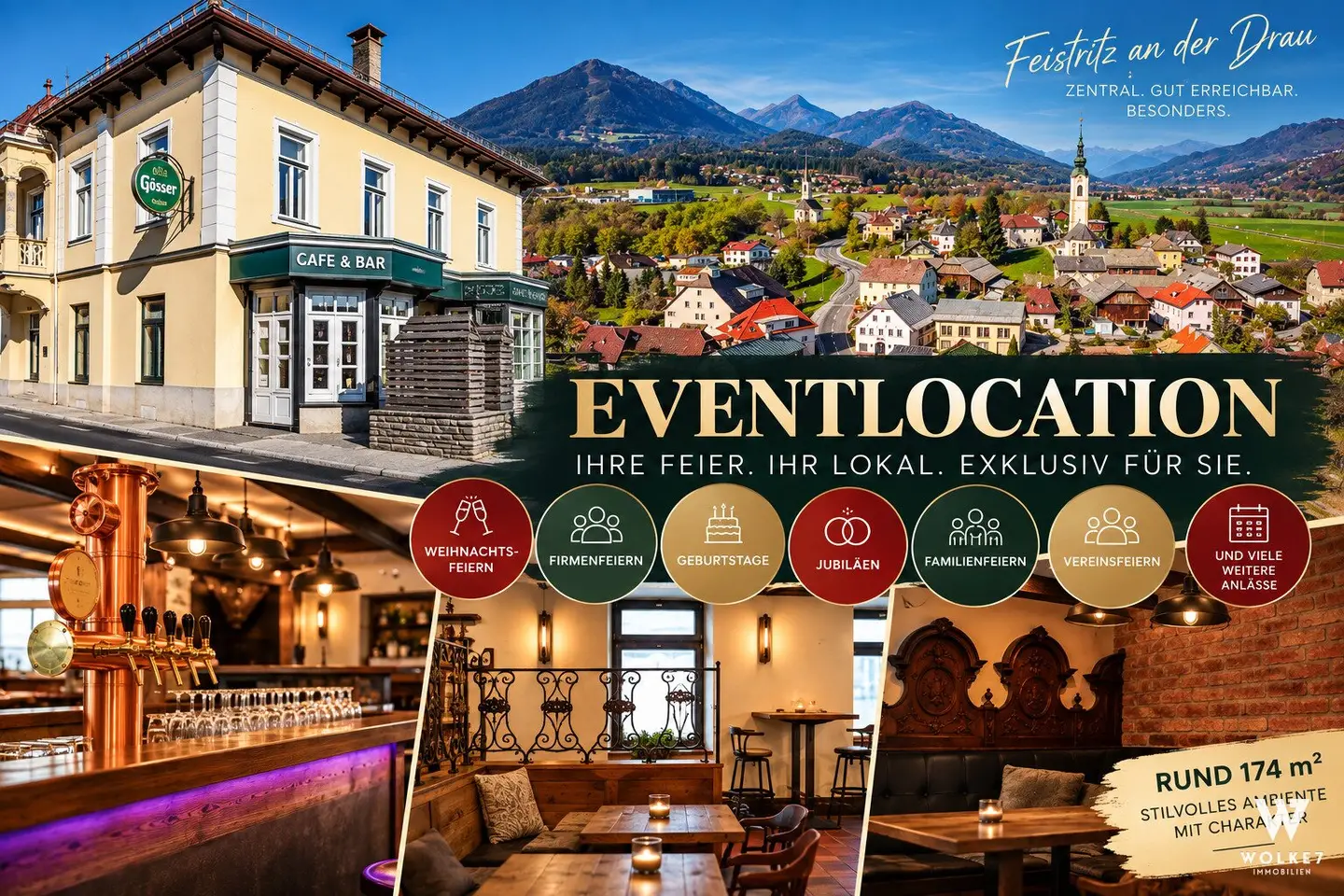 Eventlocation für Weihnachtsfeiern, Geburtstage &amp; private Feiern – Feistritz an der Drau