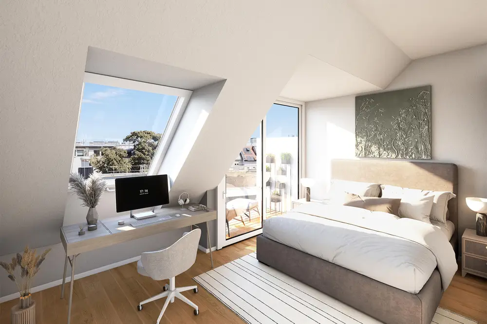 Bright Dachgeschosswohnung with two private terraces
