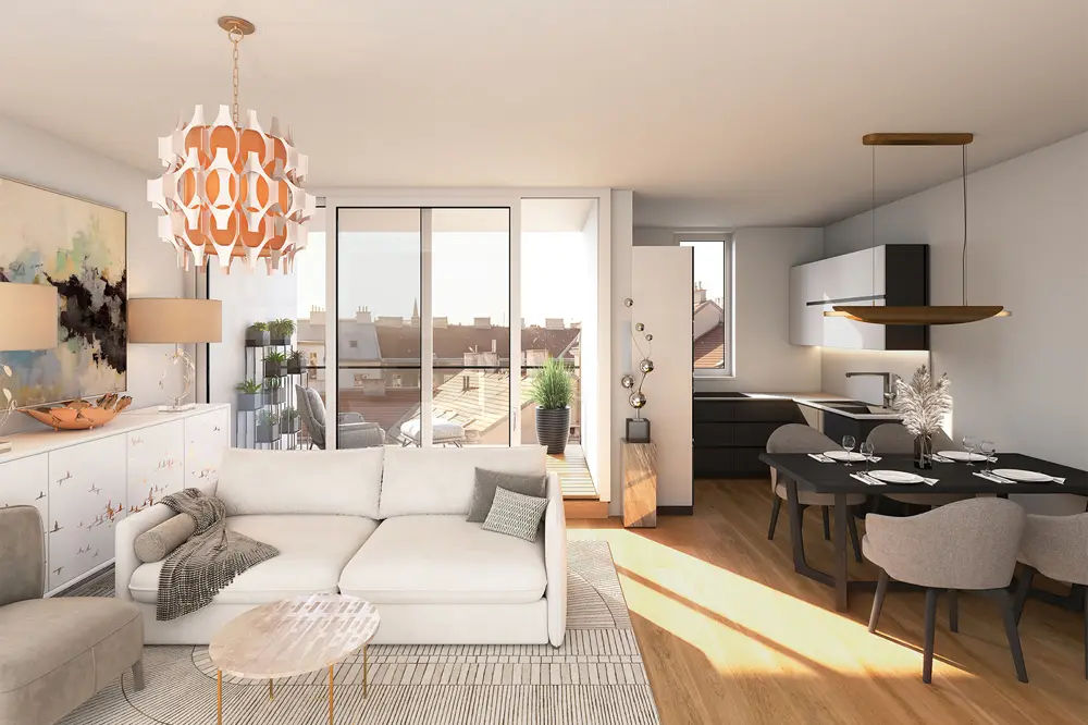 Attic apartment with loggia in renovated period building