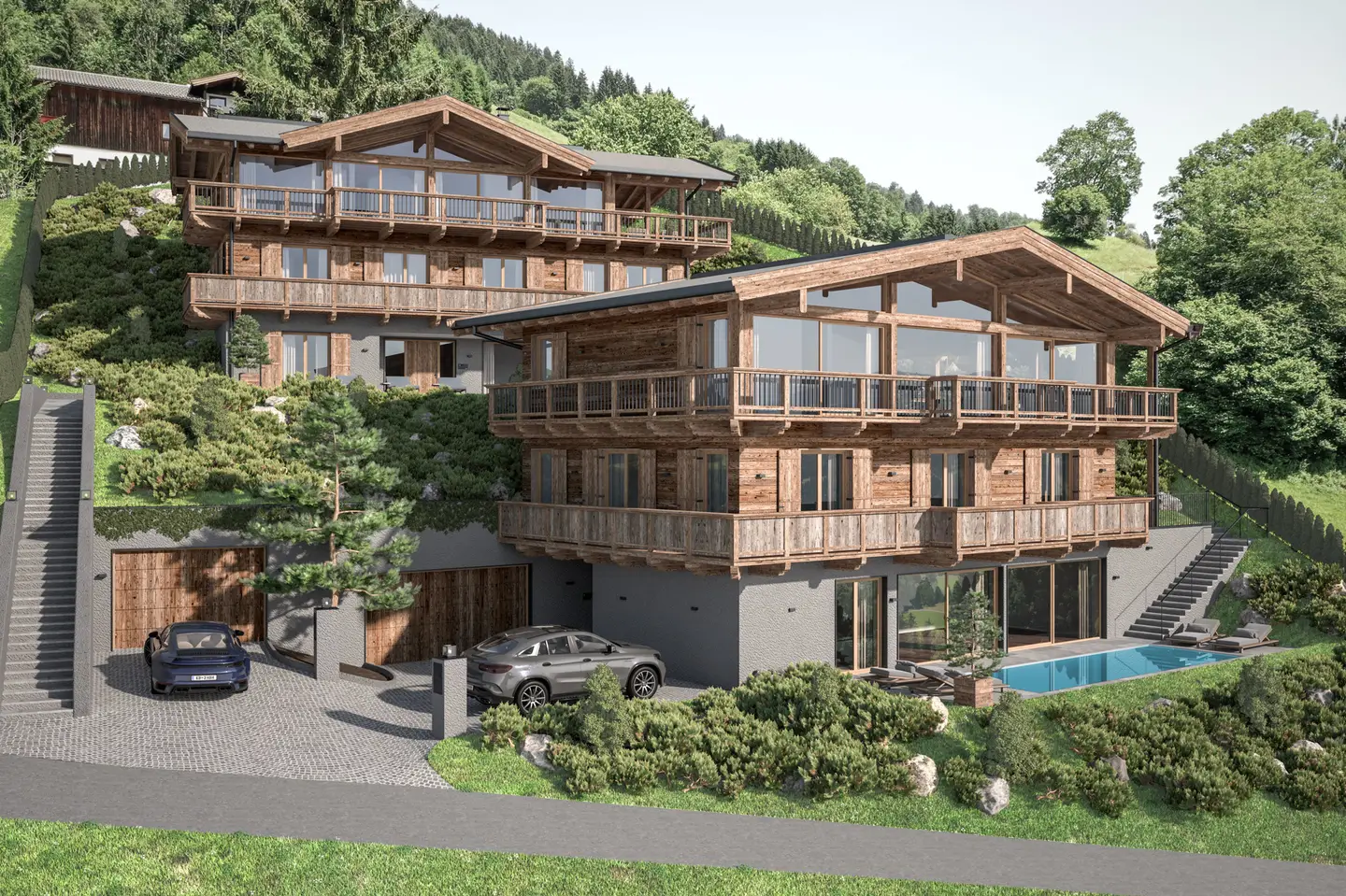 Baugenehmigte Luxuschalets mit Pool und Alpenblick Ferienwohnung