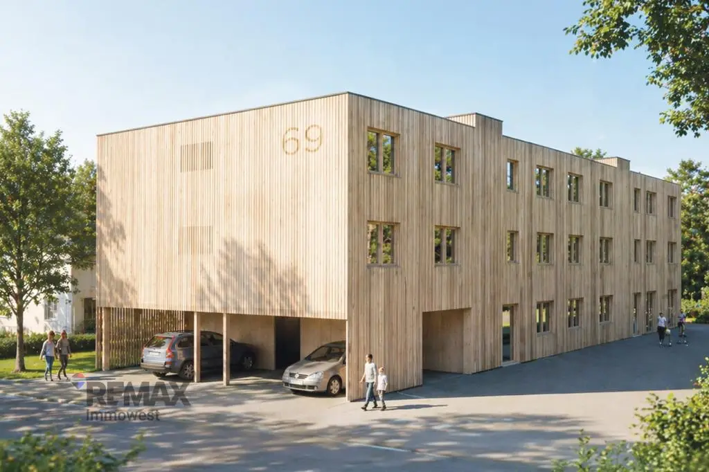 Solid wood new build apartment with terrace and photovoltaics